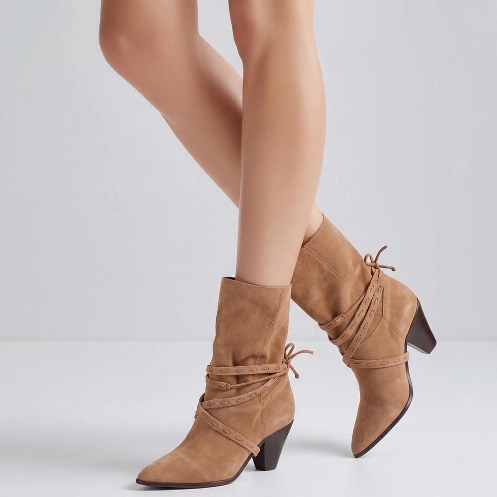 Schutz tan suede ankle boots